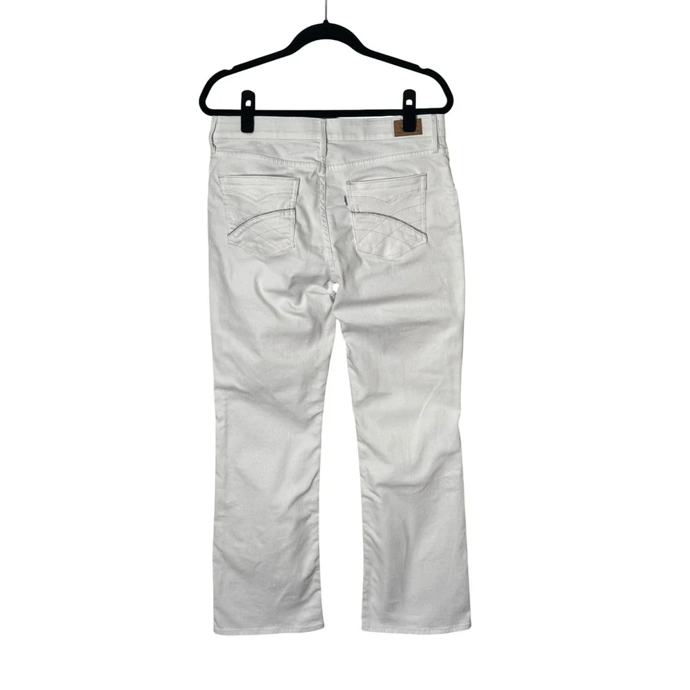 Levis 525‎ Perfect Waist Bootcut Jeans Womens 12M White Stretch Denim